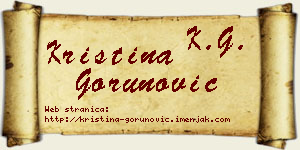 Kristina Gorunović vizit kartica